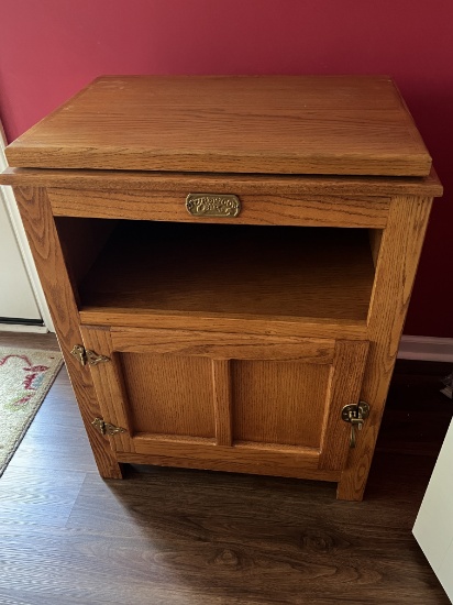 Surewood Oak Ice Box Cabinet with Swivel Top