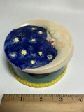 Pottery Moon & Stars Trinket Box
