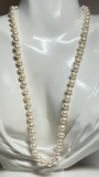 Impressive 18” Cultured Pearl Necklace with 14K Gold Filigree Clasp with Appraisal for $1243.14