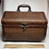 Wicker Wrapped Hinged Top Treasure Box