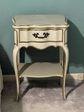 French Provincial Single Drawer 2-Tier Nightstand