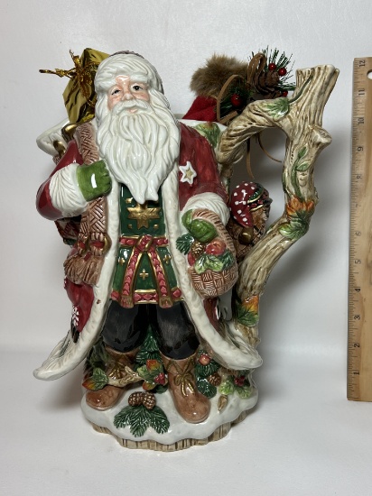 Fitz & Floyd Classics Christmas Lodge Santa Claus Figurine with Box