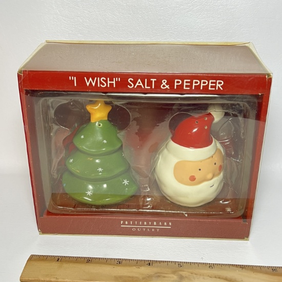 Pottery Barn “I Wish” Salt & Pepper Shakers with Original Box