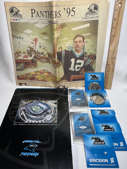 Lot of Carolina Panthers Inaugural Season Collector’s Items & 2000 Commemorative Coins