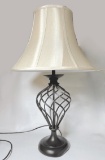 Bronze Tone Metal Swirled Lamp with Shade