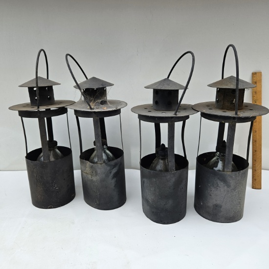 Lot of 4 Metal Oil Lanterns