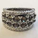 Sterling Silver Band with Pale Lavender Stones