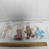 Lot of 4 Faux Cookie Ornaments