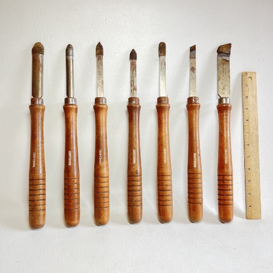 7 Piece Lathe Tool Set with Wooden Handles