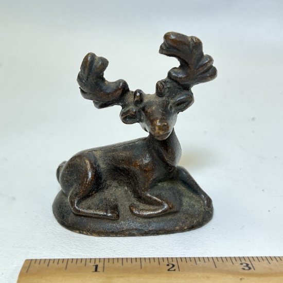 Heavy Solid Brass Vintage Buck Figurine