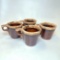 Set of 4 Brown Drip Mugs