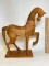 Vintage Wooden Horse Figurine Made in India