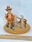 Adorable Hand Carved & Crafted Boy with Animals Figurine