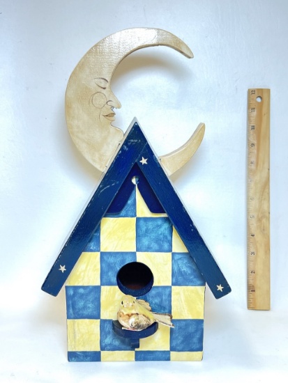 1995 “Lazy Moon” Wooden Decorative Hand Painted Birdhouse