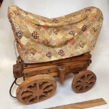 Vintage Wooden Covered Wagon Lamp
