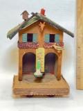 1921 Wooden Swiss Weather Prophet Hydrometer Thermometer House w/ Hansel & Gretel by the Keydel Co.