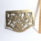 Vintage Brass Fireplace Footman, Birds of Paradise and Pomegranates Design