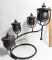 Vintage 4 Arm Candelabra Oil Lamp, Cast Iron Stand