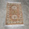 100% Wool Pile Hand Knitted Rust Colored Throw Rug