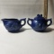 Vintage Blue Sugar and Creamer - Japan