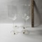 Set of 4 Rona Crystal White Wine Tulip Stems with Stickers and Signed