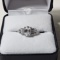 New Sterling Silver and White Topaz Ring, Size 7