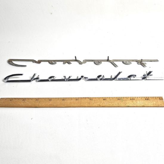 Lot of 2 Vintage Chevrolet Emblems