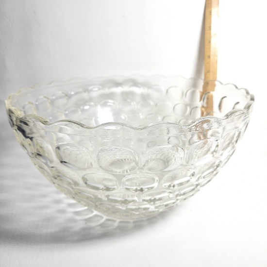 Vintage Federal Bubble Glass Punch Bowl