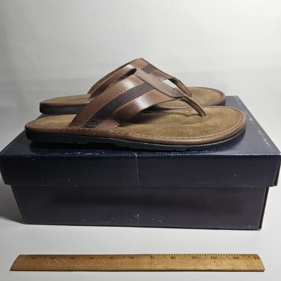 Men’s Saddlebred Naples Leather Flip Flops, 10.5 Medium - Like New