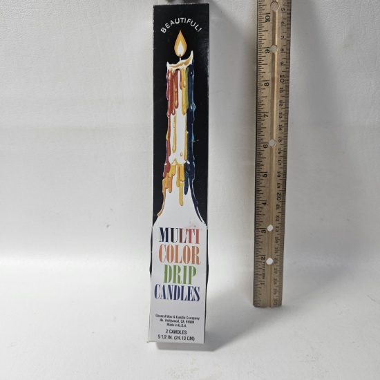 Pack of 2 New Multi Color Drip Candles