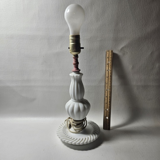Vintage Milk Glass Table Lamp