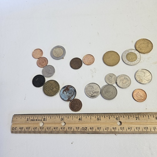 Assorted Lot of Foreign Coins and Tokens