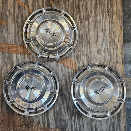 Lot of 3 1960 Chevrolet Impala Hubcaps