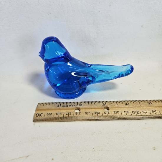 Ron Ray Signed Glass Blue Bird