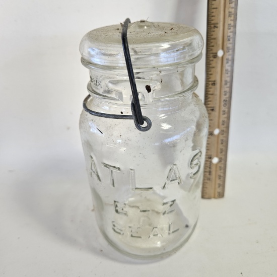 Quart Size Atlas EZ Seal Jar with Glass Lid and Bail Wire
