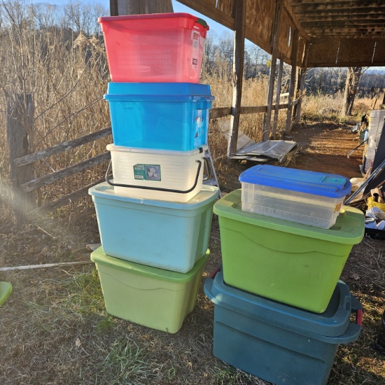 Lot of Storage Totes with Lids