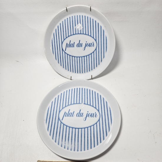 Lot of 2 Dept. 56 A la Carte Plat Du Jour Plates
