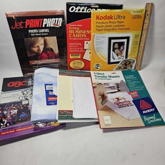 Lot of Printing Supplies and Laminating Sheets