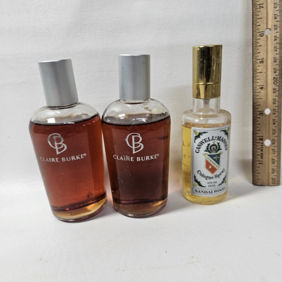 Lot of 2 Claire Burke Sheer Vanilla Simmering Oil and 1 Caswell & Massey Sandalwood Spray
