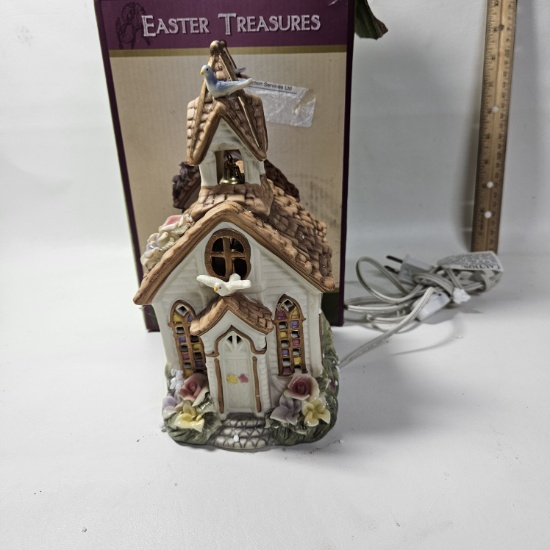Cracker Barrel Ceramic Church Lamp