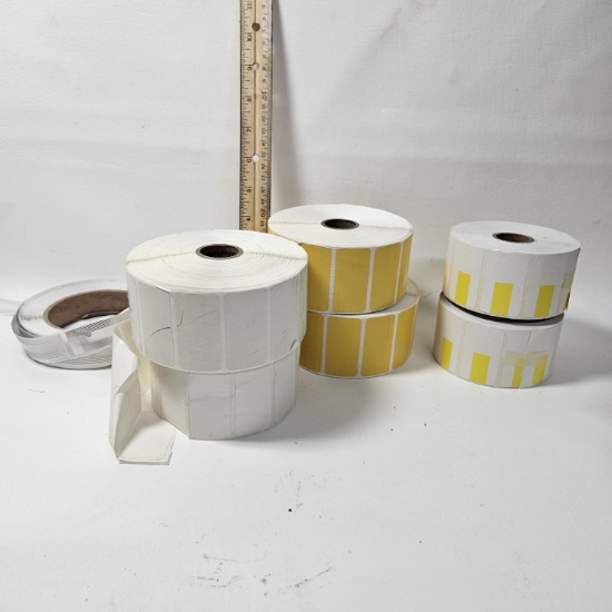 6 Rolls of Assorted Pricing Labels and 1 Roll of Security Stickers
