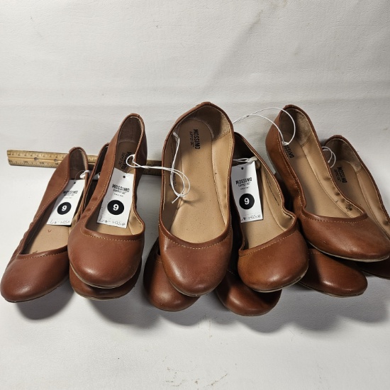 5 Pairs of Mossimo Cognac Flat Women’s Shoes - Size 9
