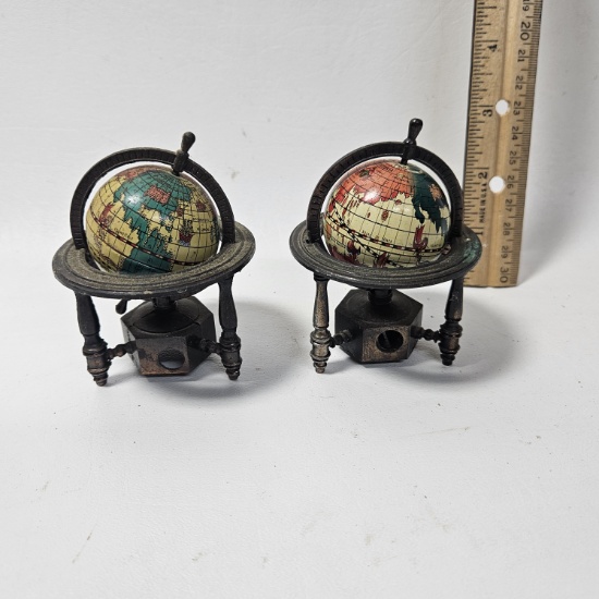 Lot of 2 Vintage Globe Pencil Sharpeners