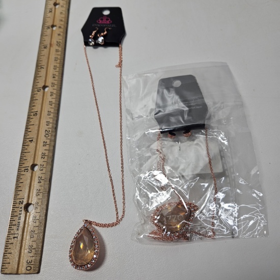 Lot of 2 Paparazzi Come of Ageless Copper Tone Necklaces - New