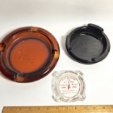 Lot of 3 Vintage Glass Ashtrays