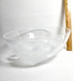 J.G. Durand Crystal Frosted Flowers Footed Bowl
