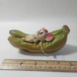 Vintage Hard Plastic Mouse on Banana Bank