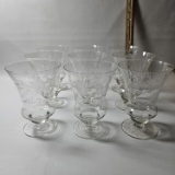 Lot of 9 Vintage Etched Glasses