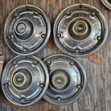 Lot of Vintage Chevrolet Hubcaps, 2 Extra Blue Center Added After Pics