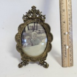 Vintage Oval Shaped Brass Picture Frame